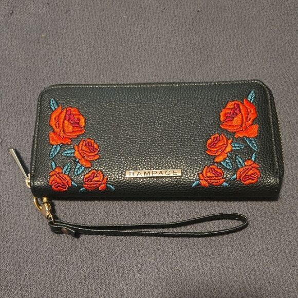 Rampage Black and Red Floral Wallet - Picture 1 of 4